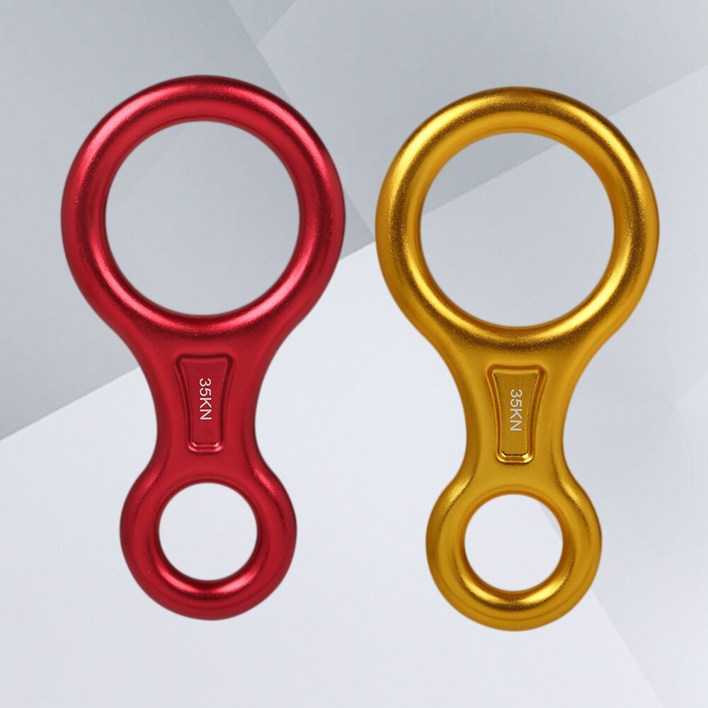 2pcs Climbing Descender 35KN Figure 8 Word Rope Descender Rappel Ring Downhill Eight Ring Rappelling Gear Belay Device Equipment