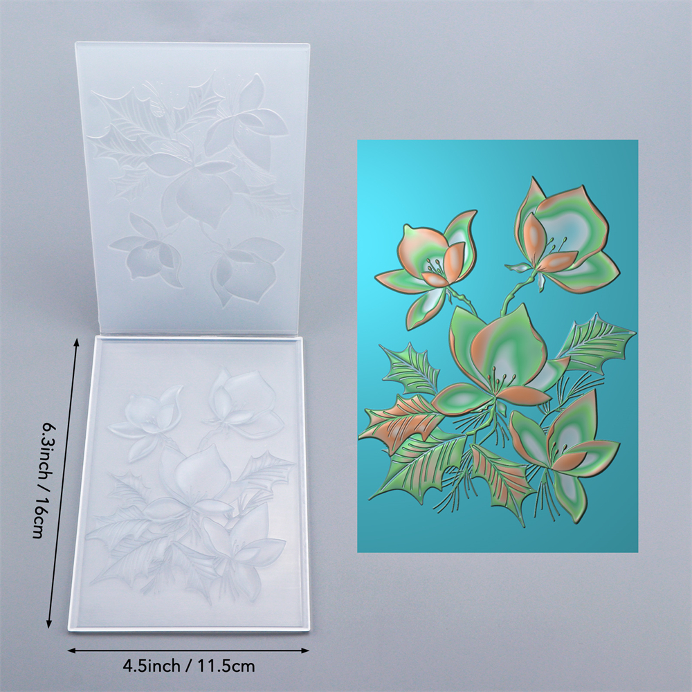 Trees 3D Embossing Folder Blooming Flowers Christmas Decorations Spider Web Background Patterns Templates Stencil For DIY Scrapb: Burgundy