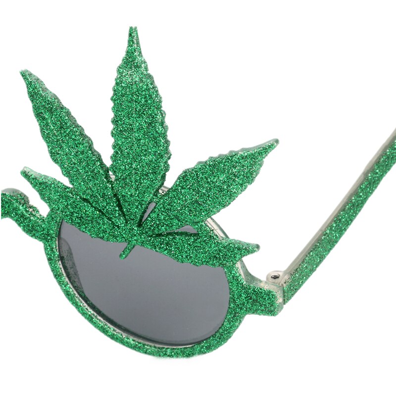 Green Maple Leaf Sunglasses Photo Booth Props Queen Eyewear Merry Christmas Party Years Eve Decoration Selfie Props Glasses