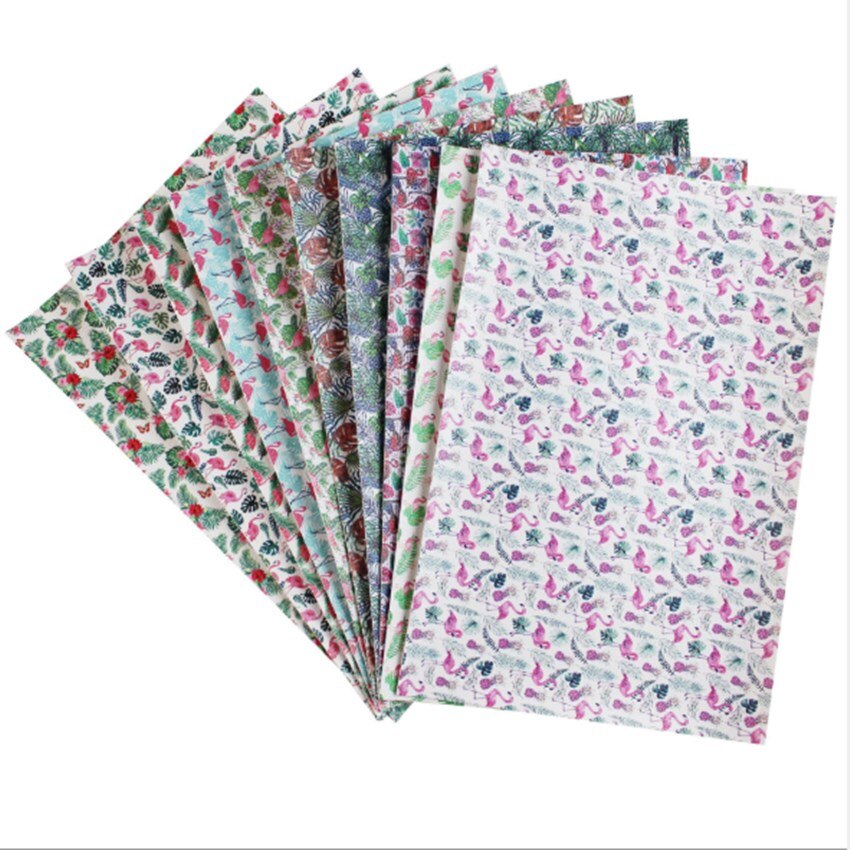 10p synthetische leren stoffen tropische flamingo cactus bedrukte pu imitatie stof voor doe-het-zelf zomer strik vel handgemaakte ambachtelijke decoratie