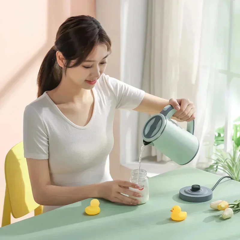 110V 220V 600W 0.8L Small Portable Household Kettle Heating Kettle Electric Kettle Separate Base 304 Stainless Steel Material