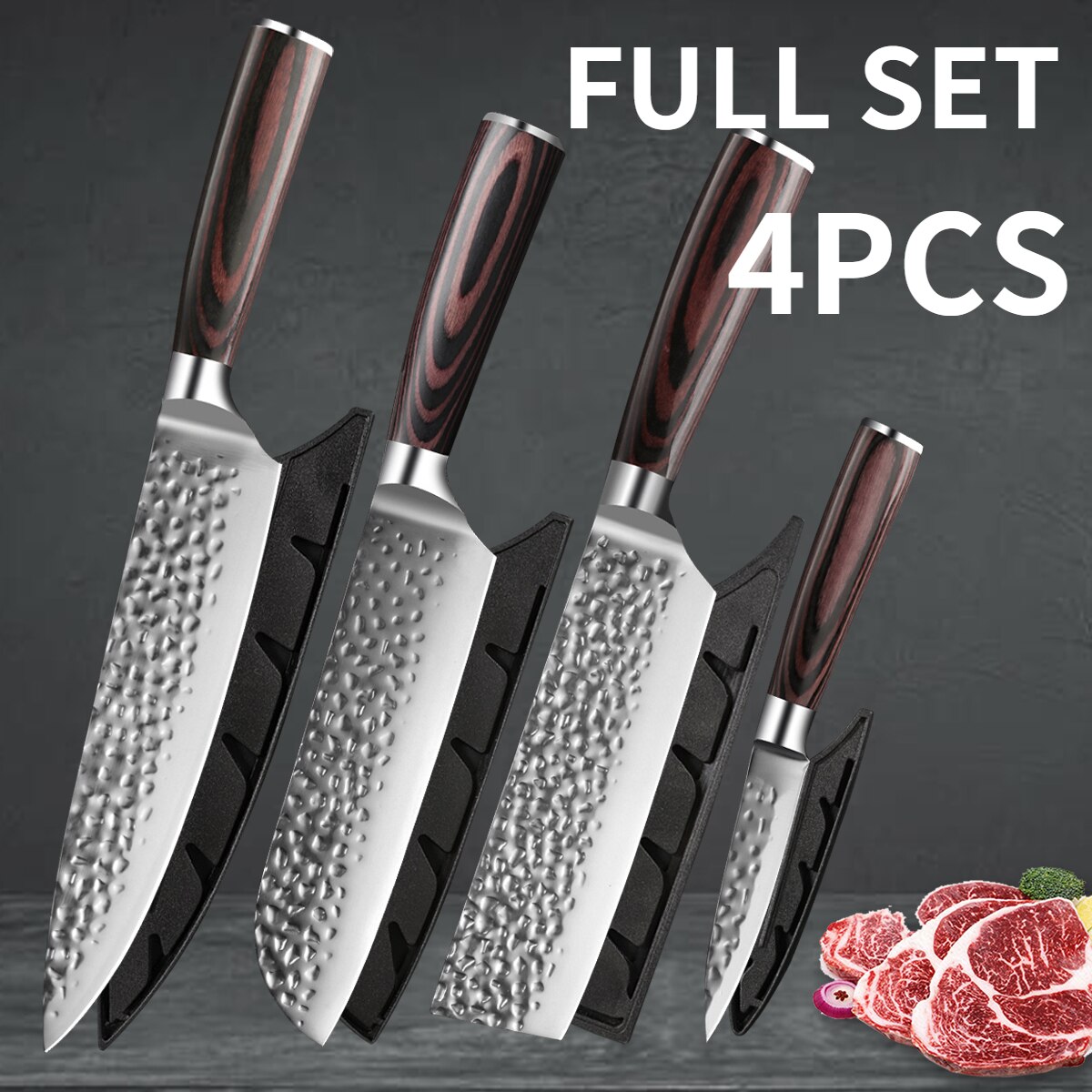 Knife Set of kitchen knives High Carbon Steel kitchen device sets Forged steel Cutlery set Japanese knife