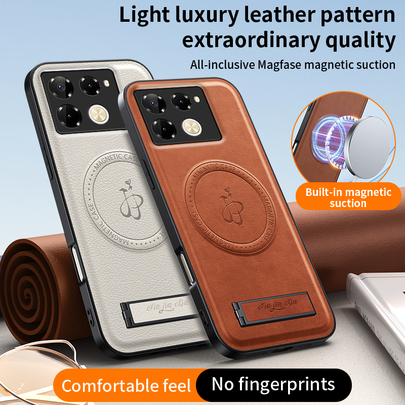 Funda suave de silicona de cuero para Infinix Note 40 Pro Plus 4G 5G, funda magnética de carga inalámbrica a prueba de golpes, fundas para teléfono