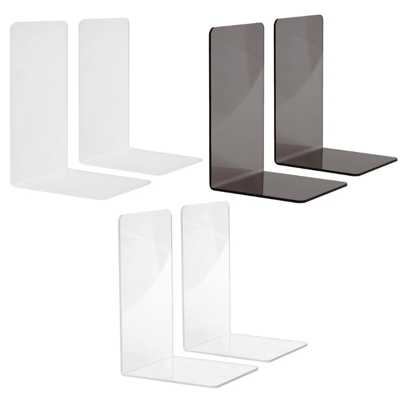 Decorative Clear Acrylic File Holder Clear Acrylic Bookends Acrylic Book Stands Desk Organizer Holders HX6A
