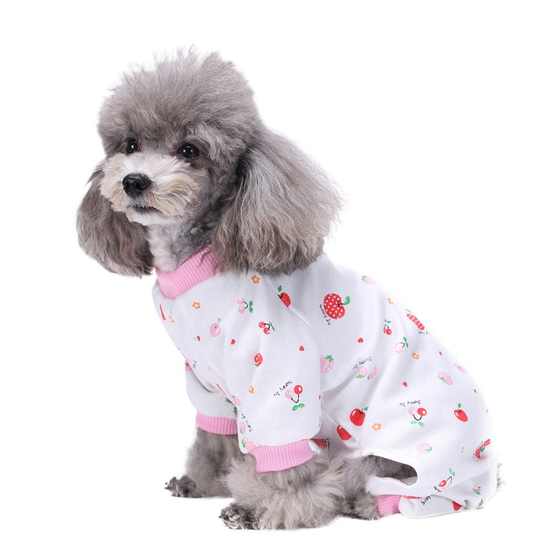 Schattige Pony Hond Print Pyjama Comfy Katoen Pet PJS Shirts Roze Blauw Honden Kleding En J