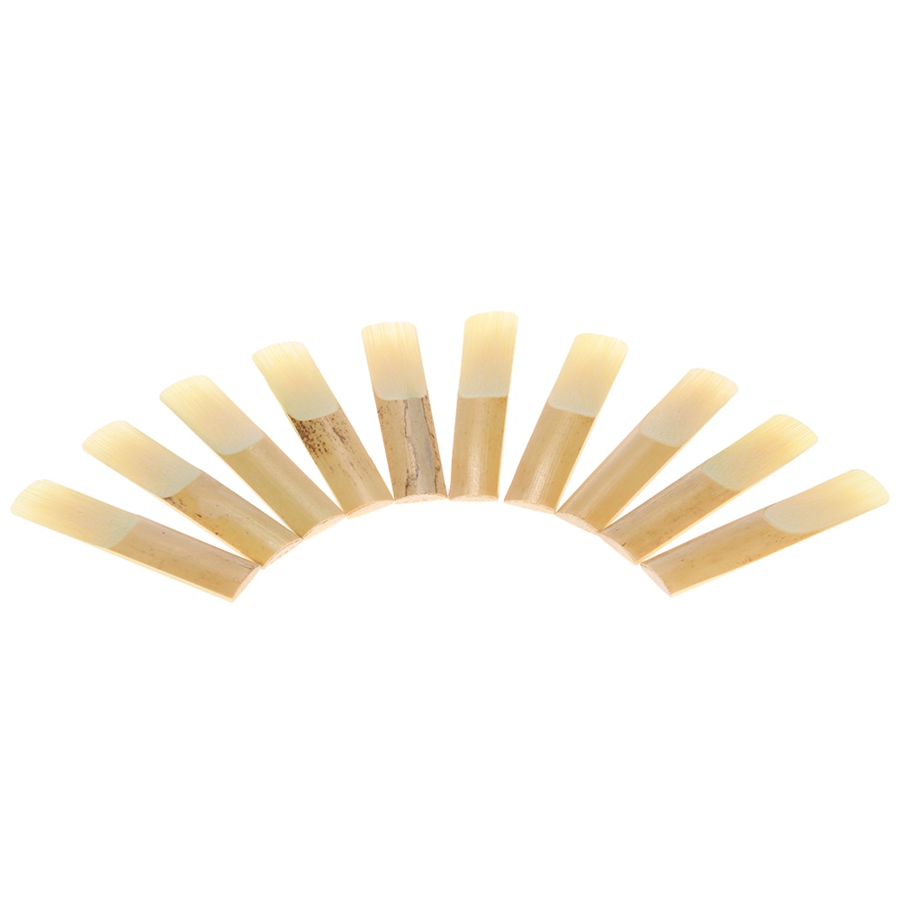 ammoon 10-pack Pieces Strength 2.5 Bamboo Reeds for Eb Alto Saxophone Sax Woodwind Instruments Parts &amp; Accessories