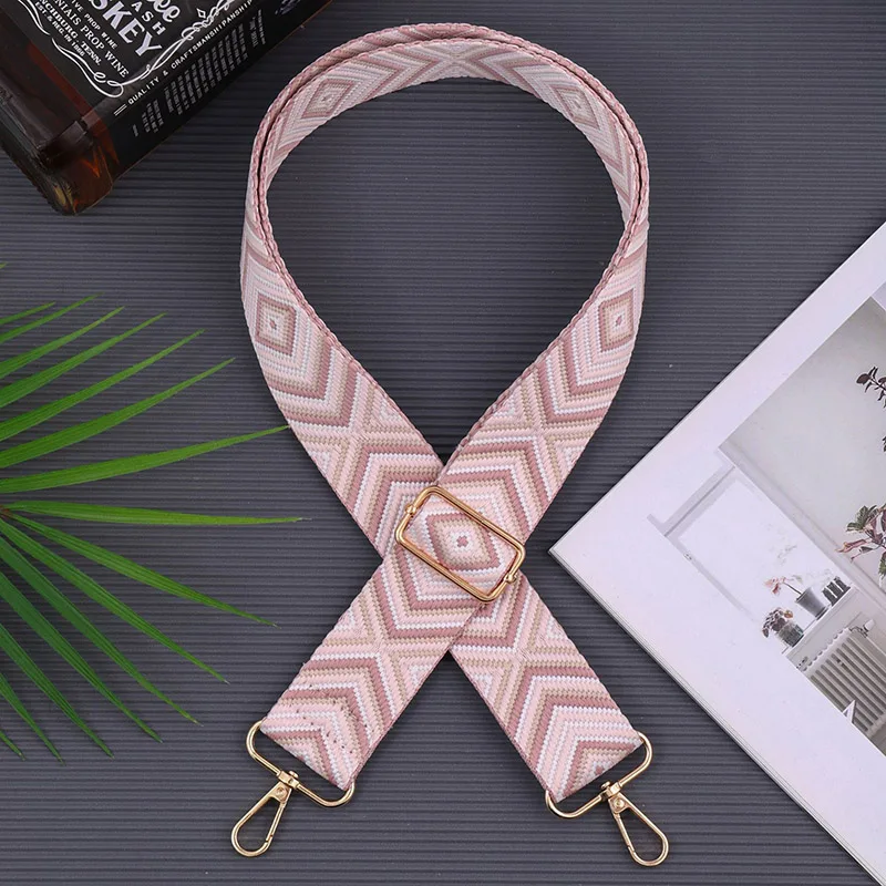 Shoulder Strap For Women Hardware Hooks The Length Can Be Freely Adjusted Travel Accessories Fashionable Wide Shoulder Strap: Rose Gold