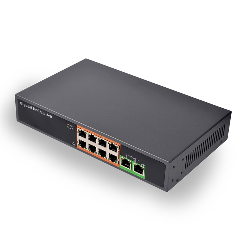 PSE1008G 8 + 2 Tutti I Gigabit Poe Interruttore di Alimentazione 150W IEEE802.3Af/A di Rete Poe Switch Ethernet (UE spina)