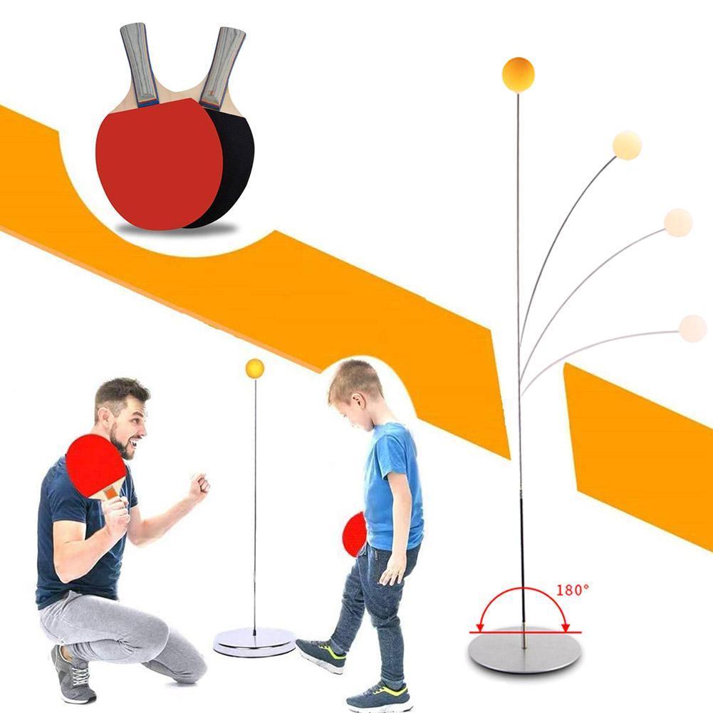 Wood Table Tennis Practice Trainer Racket Game Movement Practice Elasticity Shaft Kid Machine Pong Training Soft Adult W1X3
