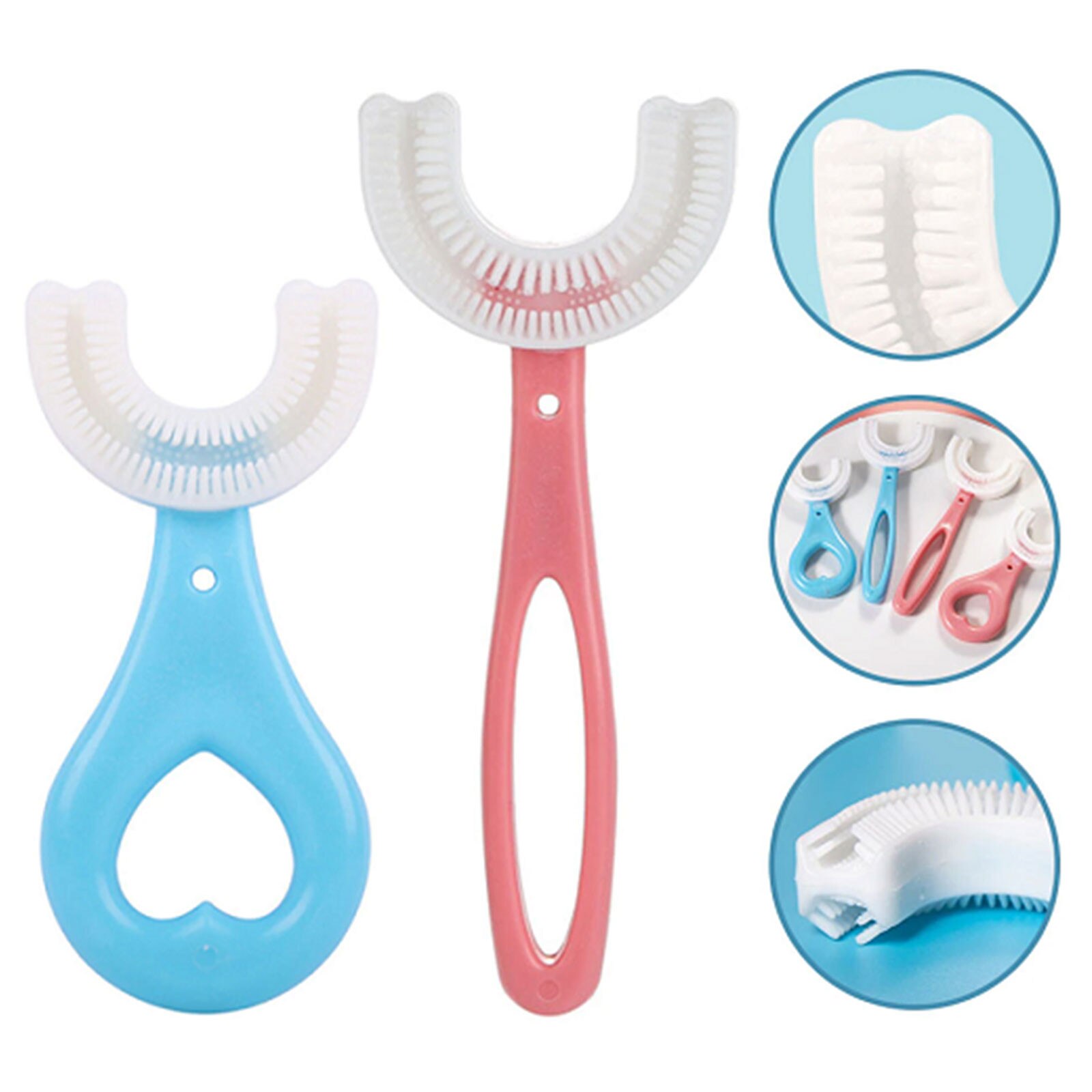 Spazzolino da denti per bambini spazzolino da denti a forma di U a 360 ° spazzolino da denti per bambini in Silicone spazzolino da denti per bambini età 2-12 spazzolino da denti per bambini
