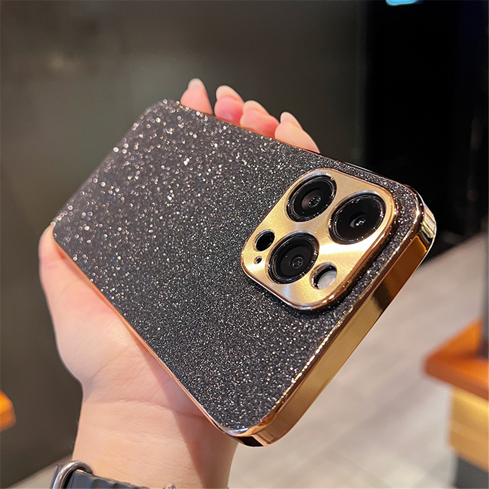 Luxury Plating Bling Glitter Rhinestones Gem Diamond Phone Case For iPhone 16 15 13 12 11 14 Pro Max Camera Protection Cover