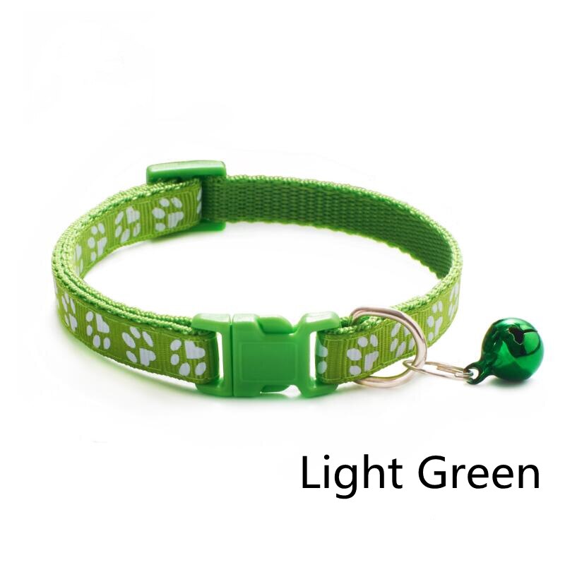 Collier avec clochette pour animal de compagnie,accessoire coloré pour chat, avec boucle réglable, sangle pour chats et petits chiens, Chihuahua: Light Green
