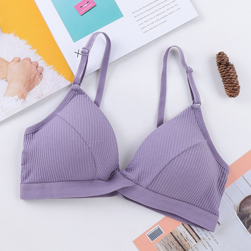 SVOKOR Push Up Bra Adjustable Beauty Backless Seamless Bralette Elastic Force Women's Underwear Crop Top: Purle Bra