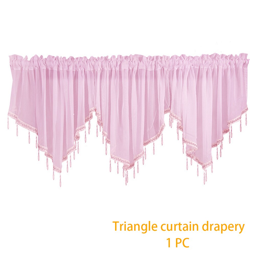 130 x 60cm woondecoratie keuken driehoek korte gordijn accessoires gordijnen moderne ademende raam effen kralen volant polyester
