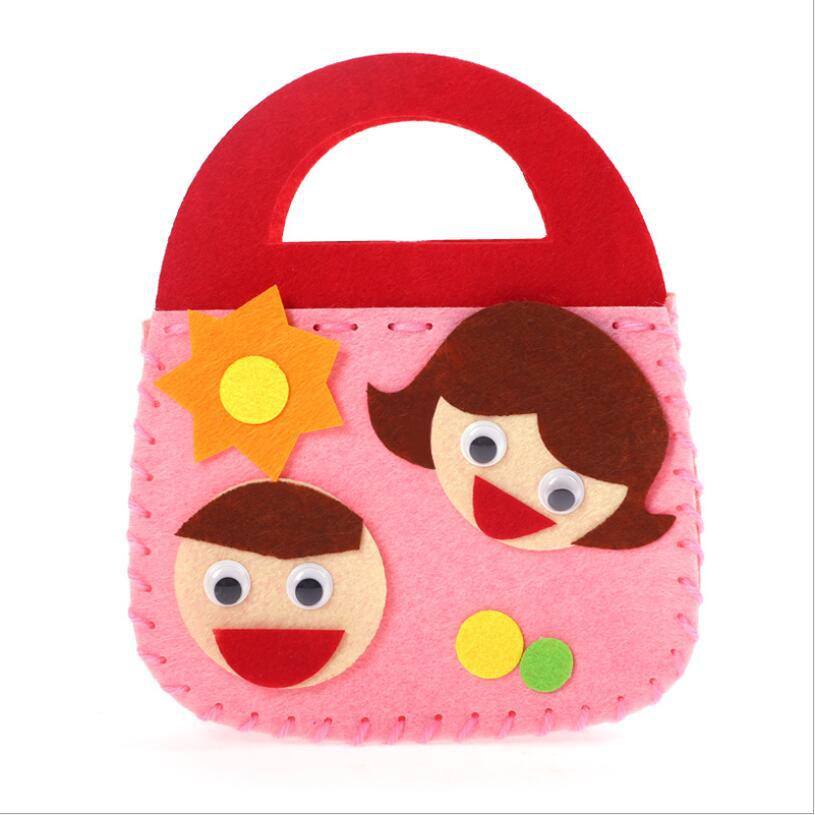 1pc kunst und handwerk für kinder Nicht-woven DIY tasche material handmade paket manuelle DIY kindergarten kinder kunst klasse kinder handwerk