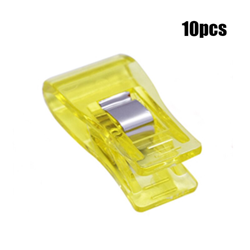Dailylike 5/10 Pcs Colorful Plastic Clips Fabric Quilting Craft Sewing Knitting Clips For Clothes Paper Sewing Patchwork Tool: Yellow