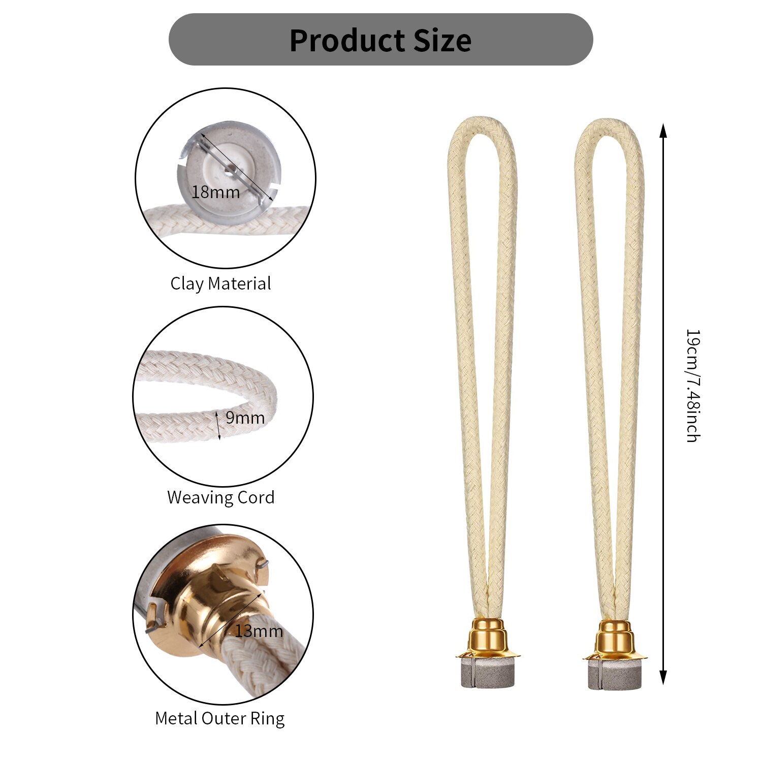 1PC 0.71Inch Oil Lamp Wick Replacement for Diffuser Aromatherapy Decor Air Tightly Control Catalytic Burner Fragrance Lamps Wick