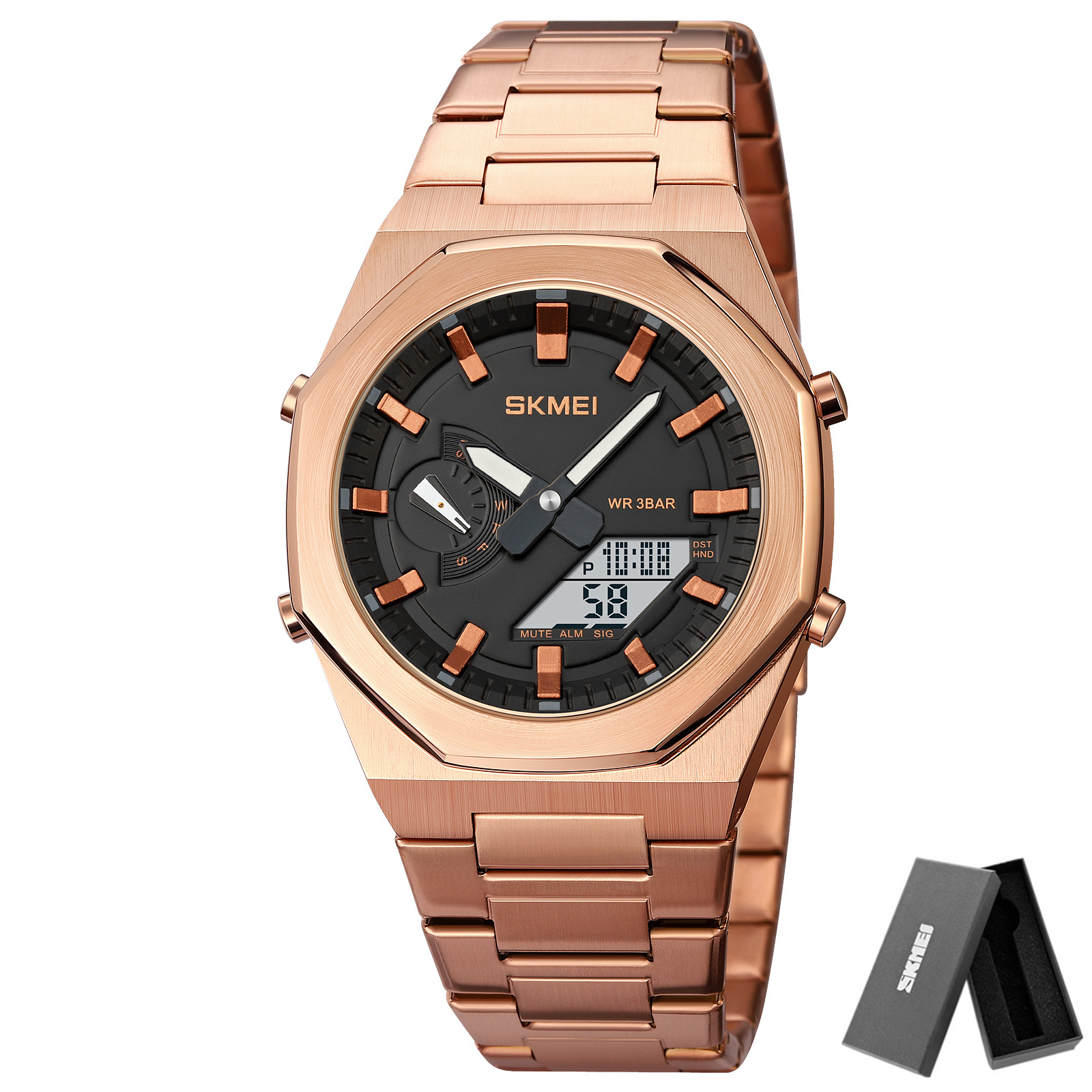 Skmei 1816 klokker uformell forretningsklokke kvartsklokke lys dato vanntett armbåndsur relogio maskulin herre sport: Hvit