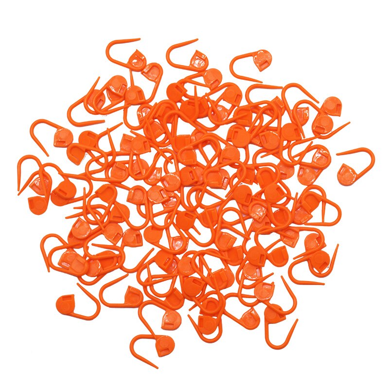 100 stk / parti flerfarvet plaststrikning hæklet låsemærke hangtag pins diy syværktøj nåleklip håndværk tilbehør: B01