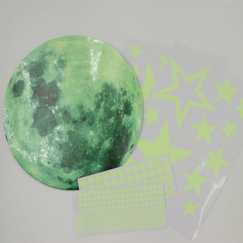435pcs/pack Luminous Wall Stickers Moon Star Five-pointed Star PVC Sticker DIY Children Bedroom Decoration Wall Decor