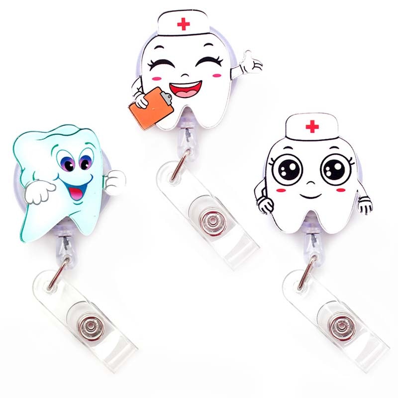 1 Piece Badge ID Lanyard Nurse Doctor Cartoon Retractable Pull