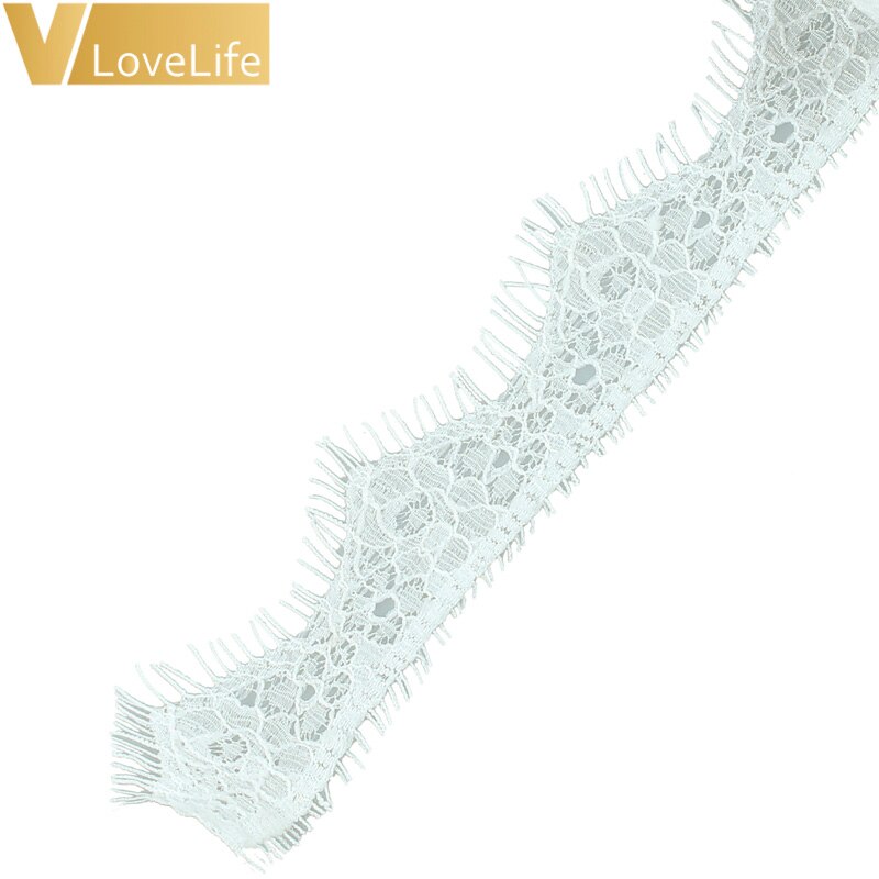 118" Lace Fabric Trim DIY Ribbon White Black Trim Embroidered For Sewing Decoration African Lace Fabric Beautiful: A-White