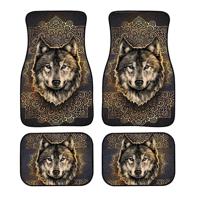 Aimaao Wolf-alfombrillas automotrices para mujer, coche, camión, SUV, ajuste Universal, para asientos delanteros y traseros, para VW y Toyota