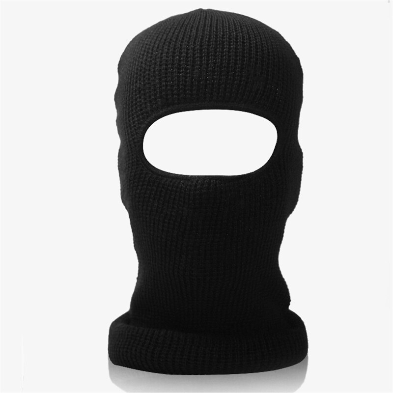 Unisex vinter varm strikk ett hull skimaske balaclava lue vindtett heldeksel
