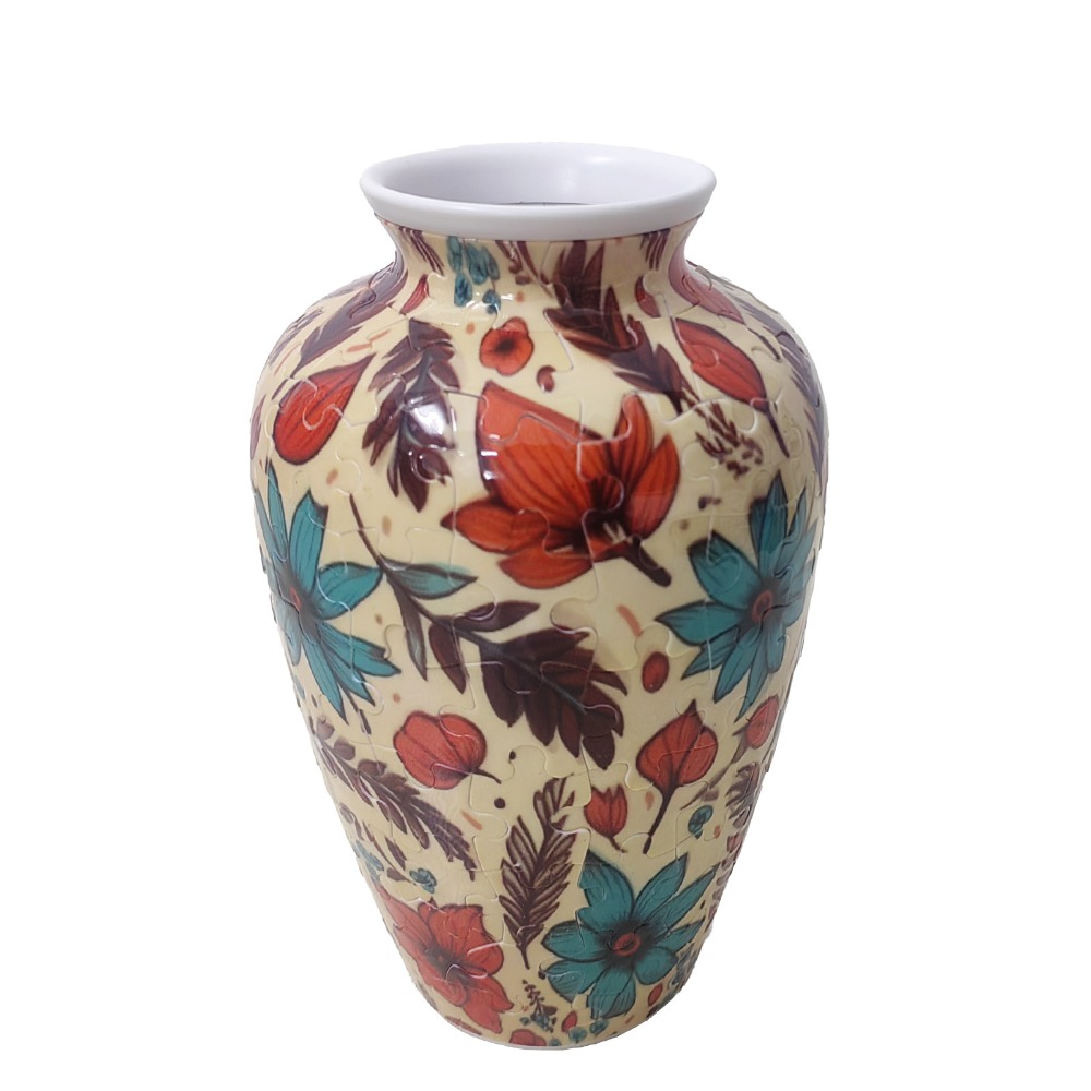 3D Puzzle Vase Waterproof Artistic Flower Arrangement Vase Building Block Arrange Flowers Home Decoration Vase: Silver