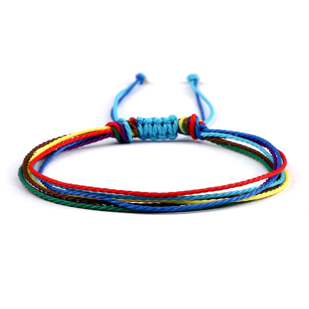Pulsera trenzada con línea de cera de colores para hombre y mujer, brazalete ajustable, de joyería para amigos, Pulsera de pareja, 13 estilos: style 5