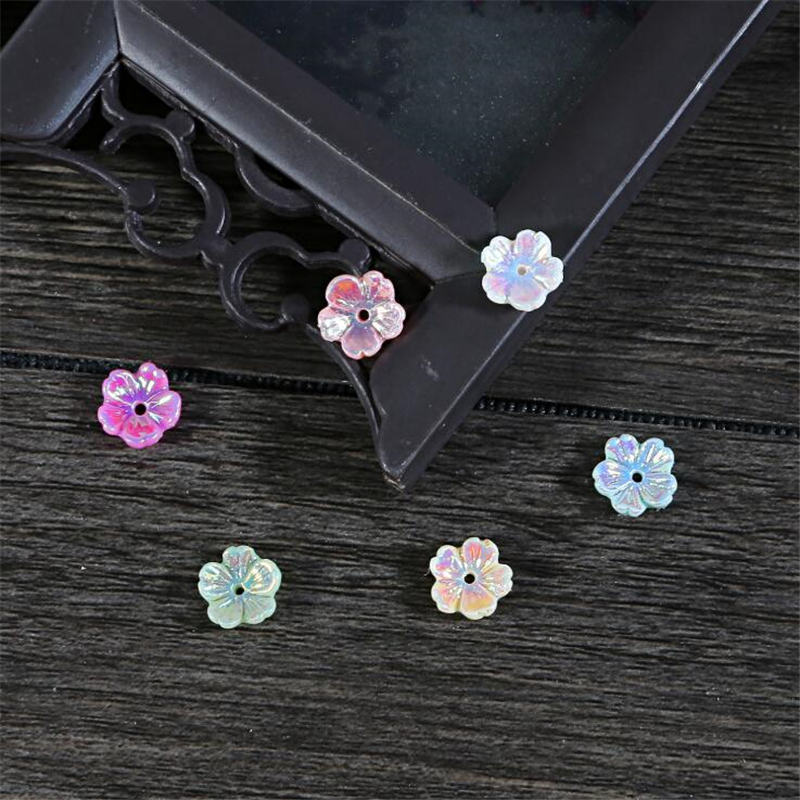 50pcs/lot 8mm imitate shell resin flower beads for diy hair clip Hairpin jewelry making handmade accessories material