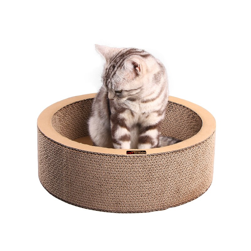 Plain Round Bowl-Cat Scratcher Fat Cat Bed Round 40cm diameter Cardboard Paper Cat Toy Scratching Pad