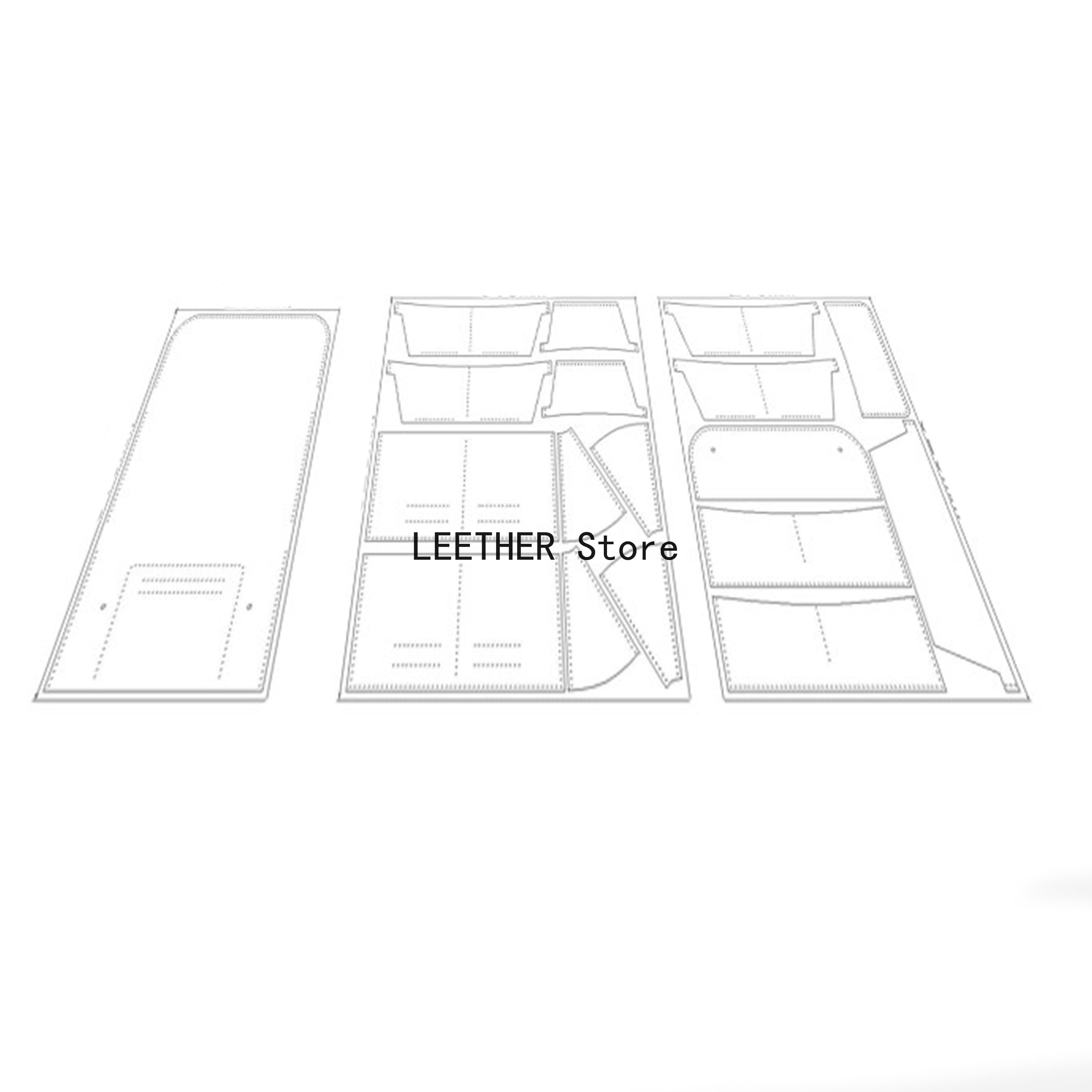 Manual leather DIY tool drawing long flip Wallet Handbag drawing permanent use template PVC version drawing