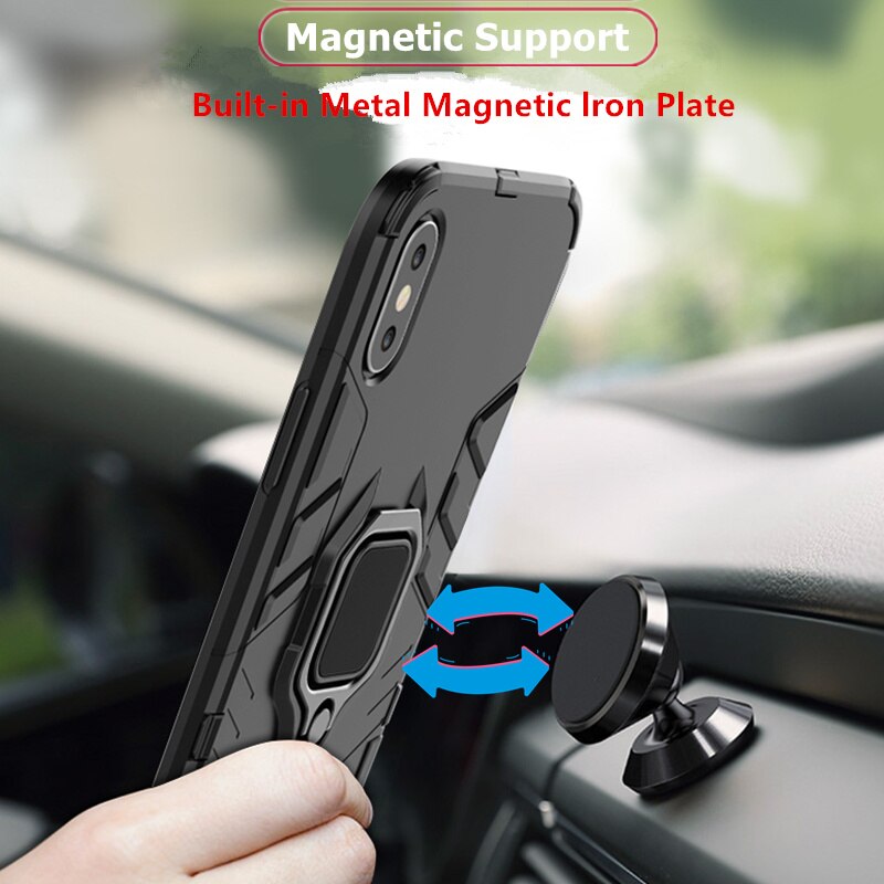 Funda para Xiaomi Redmi 9 T, armadura antigolpes, soporte de succión magnético, borde completo, funda trasera para Redmi 9 T, 9 T