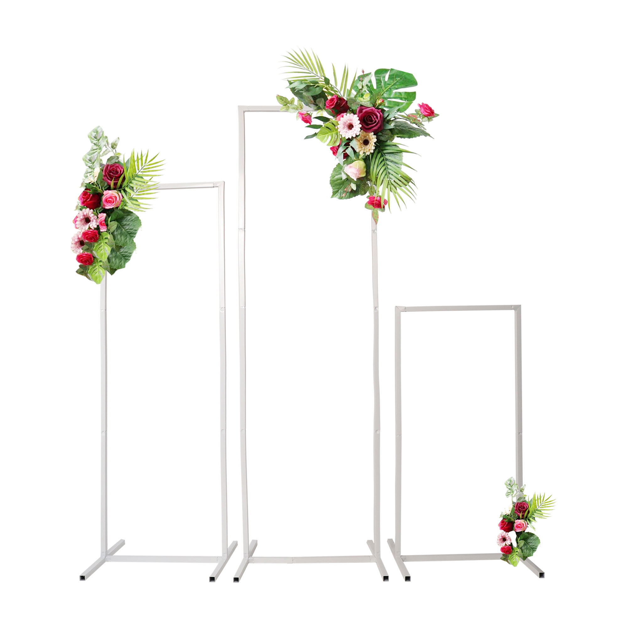 Arcos de boda, soporte cuadrado de arco de globos de Metal, soporte de fondo Rectangular para decoración de de cumpleaños y aniversario, despedida de soltera