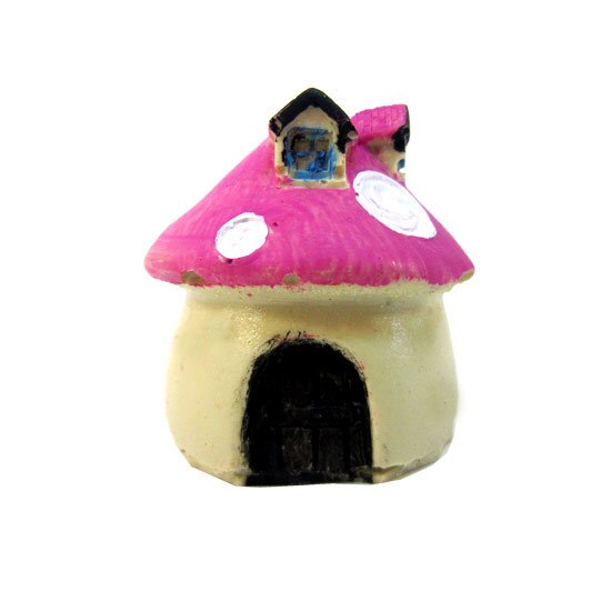 Colorido pequeño hongo casa terrario objeto