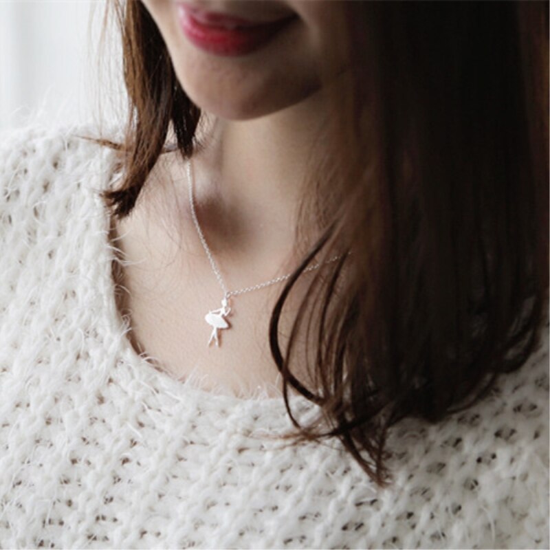 Lieflijk dansend meisje 925 sterling zilveren sleutelbeenketting temperament persoonlijkheid trendy vrouwelijke ketting sne 252