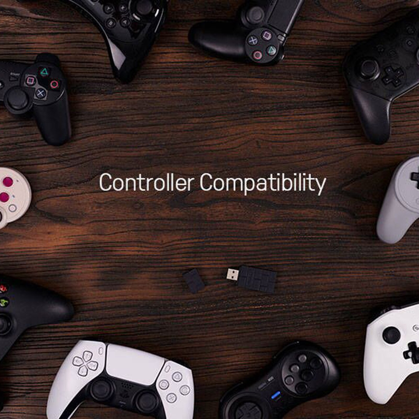 8Bitdo Usb Draadloze Adapter 2 Een-Knop Verbinding Somatosensorische Vibration Vervanging Voor PS4 PS5 Schakelaar Pro Controllers