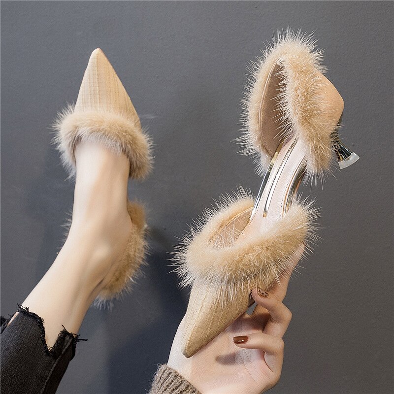 Woman Sandals Gladiator Fur Ladies Ankle Wrap Wedges Women Platform Shoes Female Lace Up Sandalias De Mujer