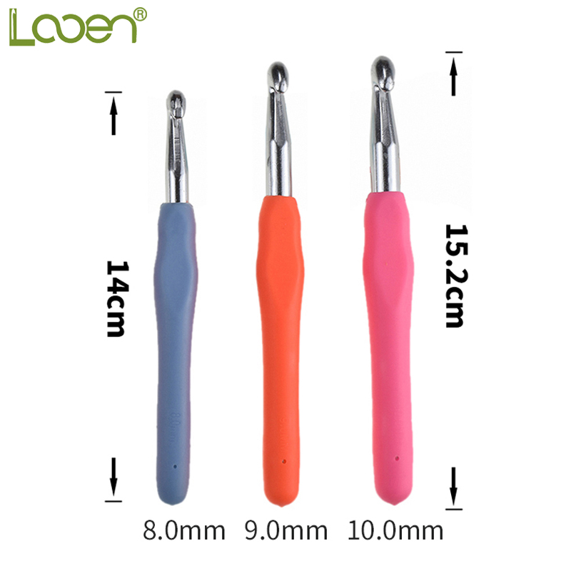 Looen tamanho enorme 8.0mm-10.0mm crochê gancho punho macio fio tecer agulhas de tricô tamanho grande agulhas de crochê ferramentas diy