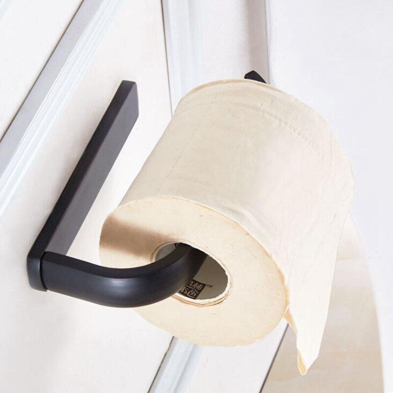 Badeværelse toiletpapirholder antik bronze toiletrulleholder vægmonteret kobbervævsrullebøjle el0286: Sort nikkel