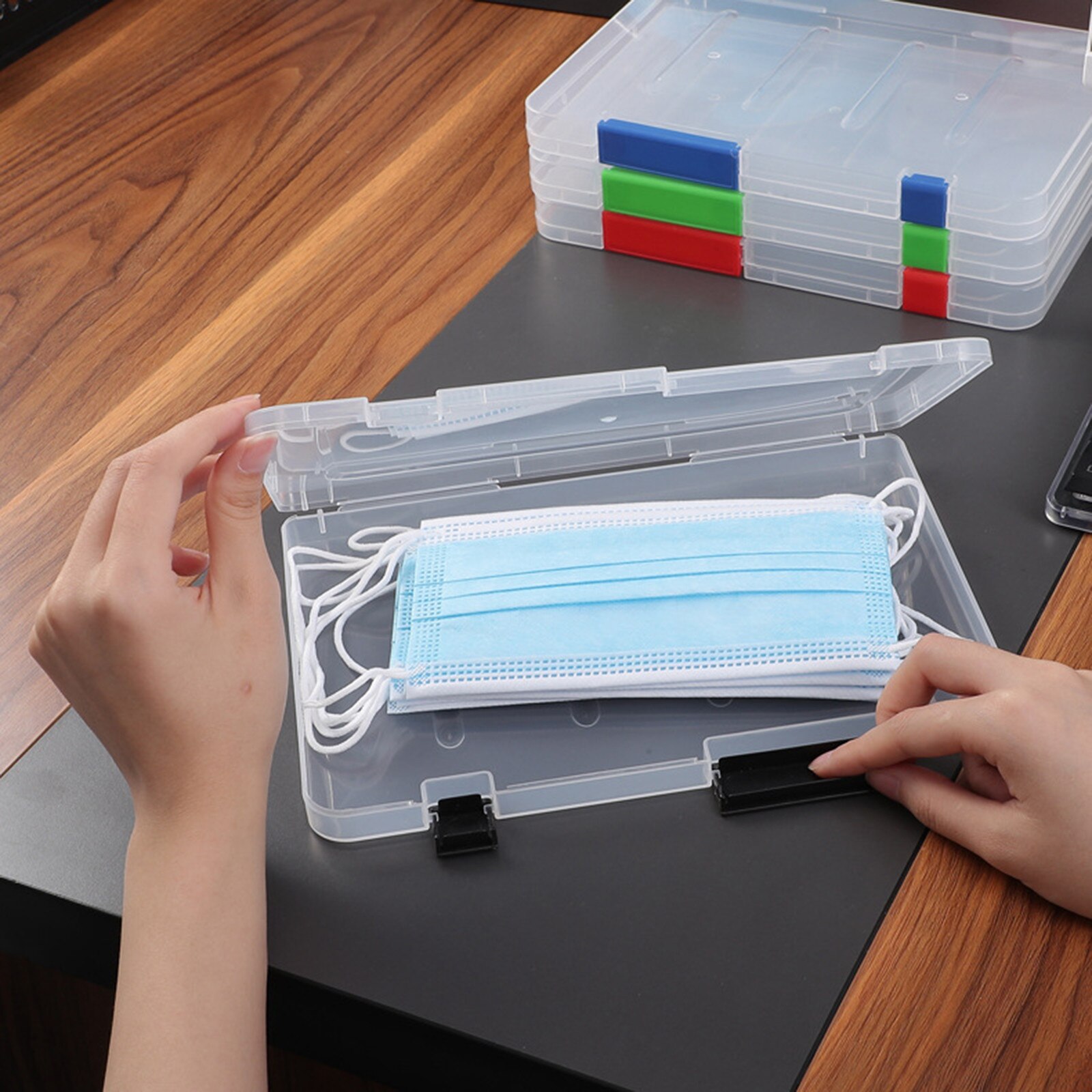 Data Storage A5 Transparent Storage Box Clear Plastic Document Paper Filling Case File Box Important Document,nvoice