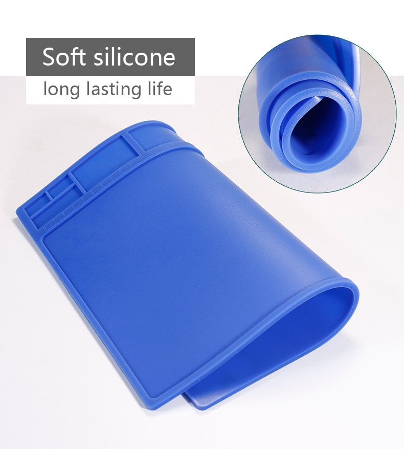 YIHUA Heat Resistant Soldering Mat With Magnetic Heat Insulation Working Pad Soldering Silicone Mat Repair Pad