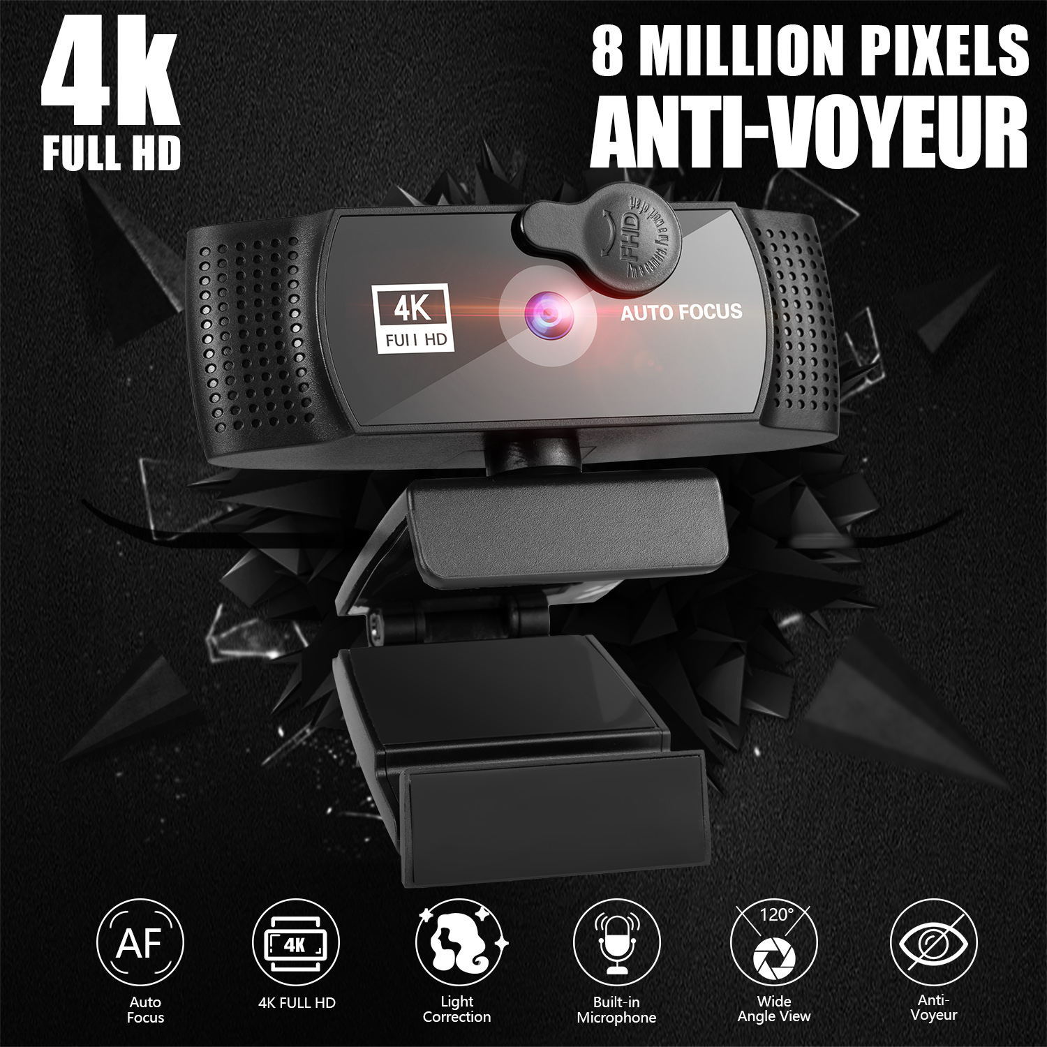 USB 4K Webcam autofocus 30FPS camara web HD webcam 800Mega 3840x2160 With Microphone for computer PC laptops