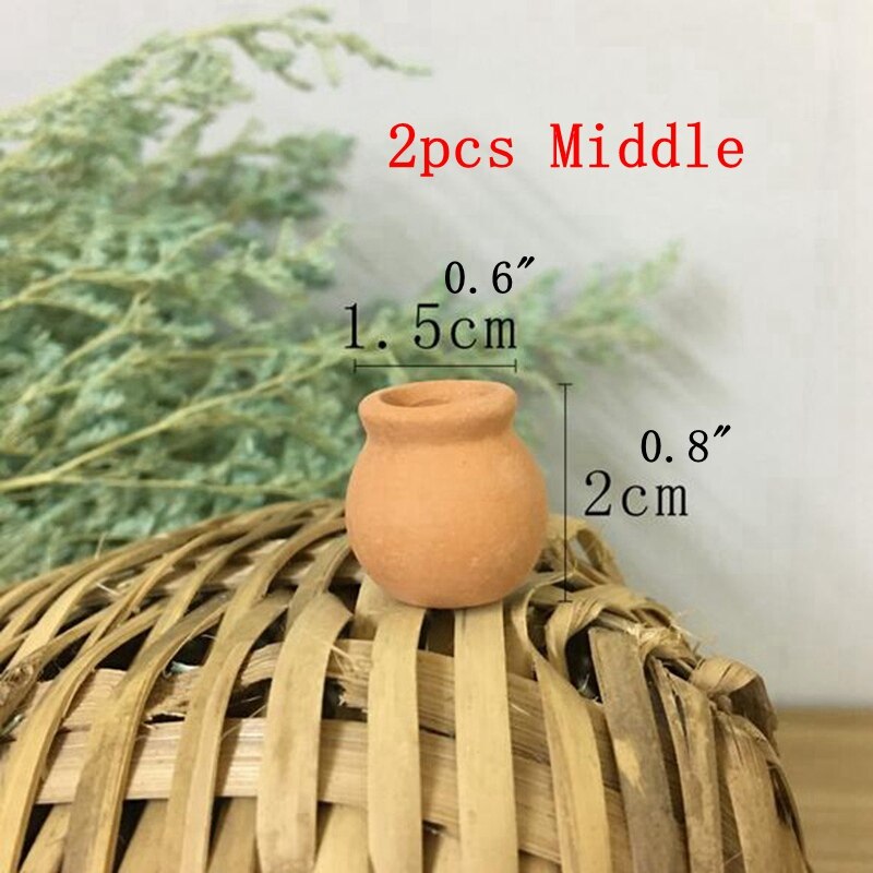 Small Mini Terracotta Flowers Pot Clay Ceramic Pottery Succulent Cactus Nursery Planter Pot Home Desktop Decor 10Pcs YYY9812: 2pcs Middle