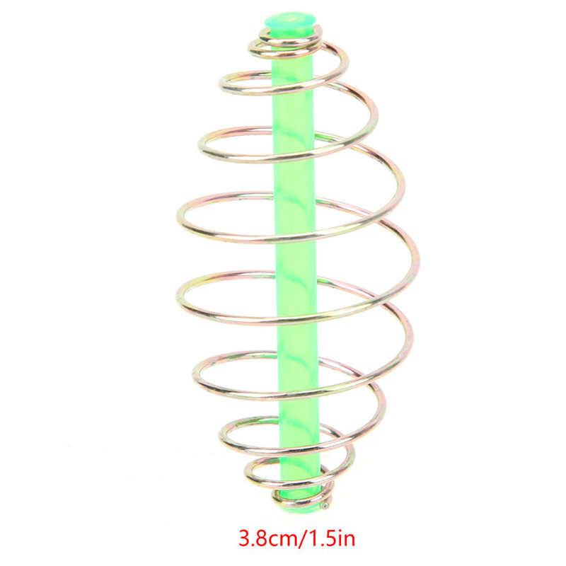 10pc karpe fiskeri feeder agn bur fjeder coil inline metode feeder coil inline metal agn kaster feeder fiskegrej: Lille