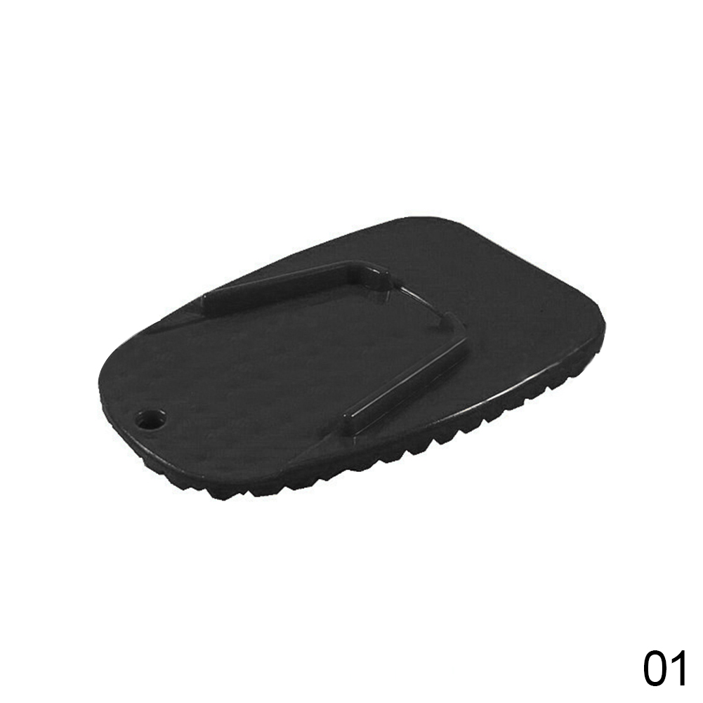 1 st Zwart Universele Motorfiets Plastic Zijstandaard Moto Bike Kickstand antislip Plaat Side Extension Ondersteuning Voet Pad Base: Black