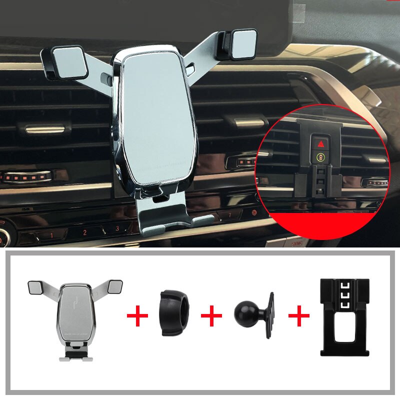 Soporte de teléfono para bmw x3 g01 m x4 g02, ventilación Interior deportiva,: Silver