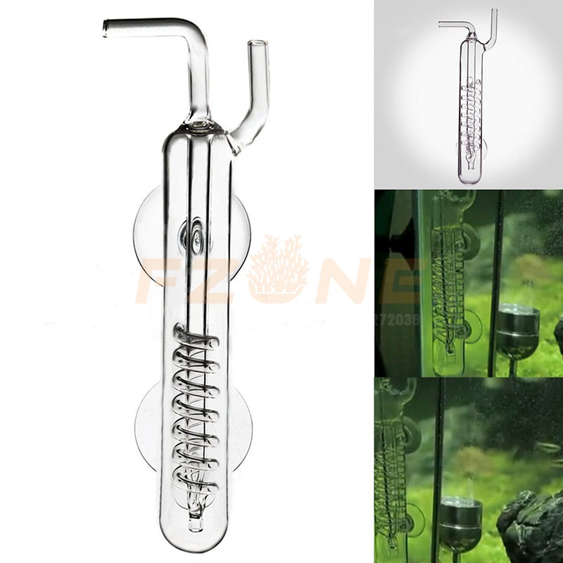 Aquarium Spiraal CO2 Diffuser Spiraal Glas Bubble Counter Verstuiver Tank Voor Geplant Tank Met Zuignap