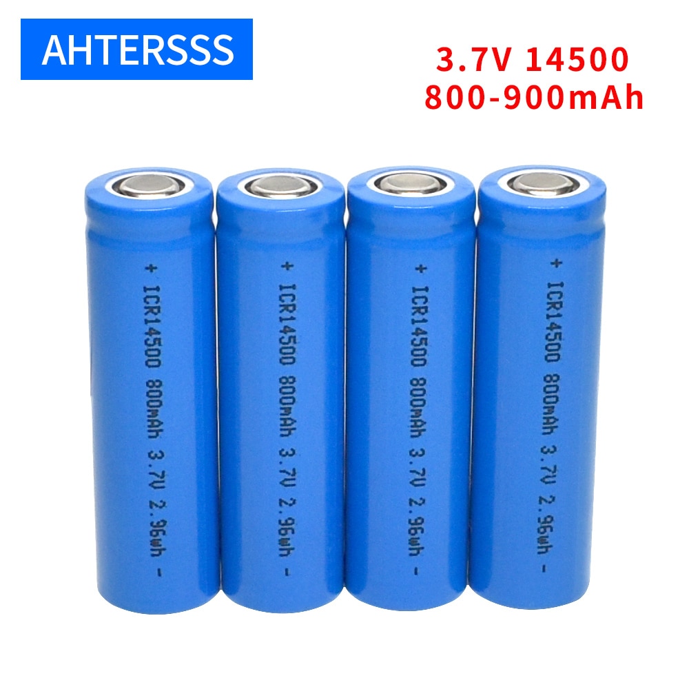 1-16 Stuk 14500 Oplaadbare Batterij 3.7V 14500 Aa 2A Lithium 800-900Mah Platte Hoofd Contact batterijen